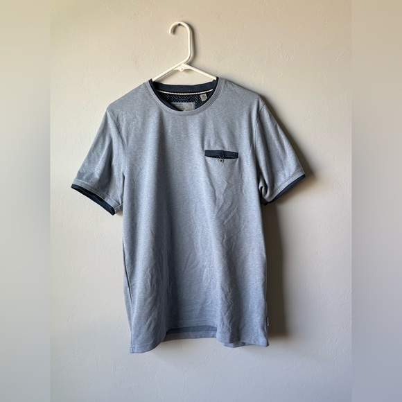 Ted Baker Light Blue/Gray Short Sleeve Tee with Pocket - Picture 1 of 6